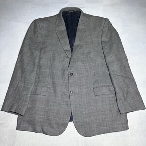 Jos A Bank Blazer Mens 48R‎ Houndstooth Windowpane Wool Two Button Jacket